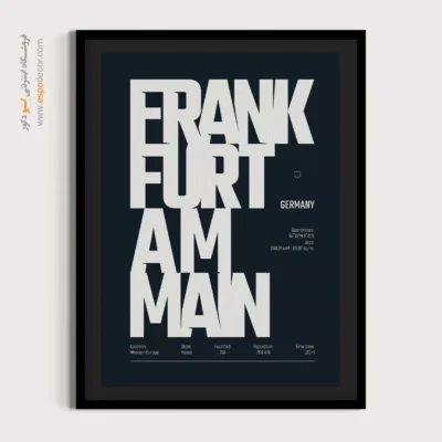خرید تابلو نقشه مدرن برای اتاق نشیمن - ‏frankfurt am main europe  – تابلو نقشه شهرهای جهان - اسپو دکور