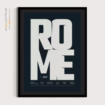 تابلو نقشه سه‌تکه برای دیوار خانه - ‏rome europe  – تابلو نقشه شهرهای جهان - اسپو دکور