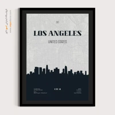 تابلو نقشه لس آنجلس مینیمال برای اتاق مدیریت - ‏los angeles usa  – تابلو نقشه شهرهای جهان - اسپو دکور