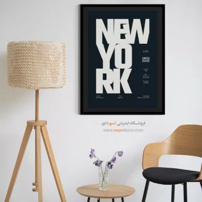 تابلو نقشه نیویورک سیاه و سفید برای خانه - ‏new york usa  – تابلو نقشه شهرهای جهان - اسپو دکور