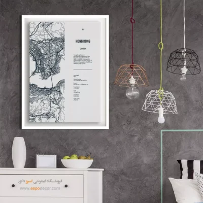 تابلو نقشه هنگ کنگ مدرن برای اتاق مدیر - ‏hong kong asia  – تابلو نقشه شهرهای جهان - اسپو دکور