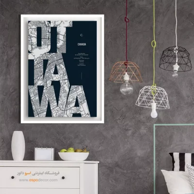 خرید تابلو نقشه کانادا - ottawa – تابلو نقشه شهرهای جهان - اسپو دکور
