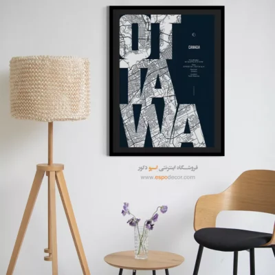 خرید تابلو نقشه کانادا - ottawa – تابلو نقشه شهرهای جهان - اسپو دکور
