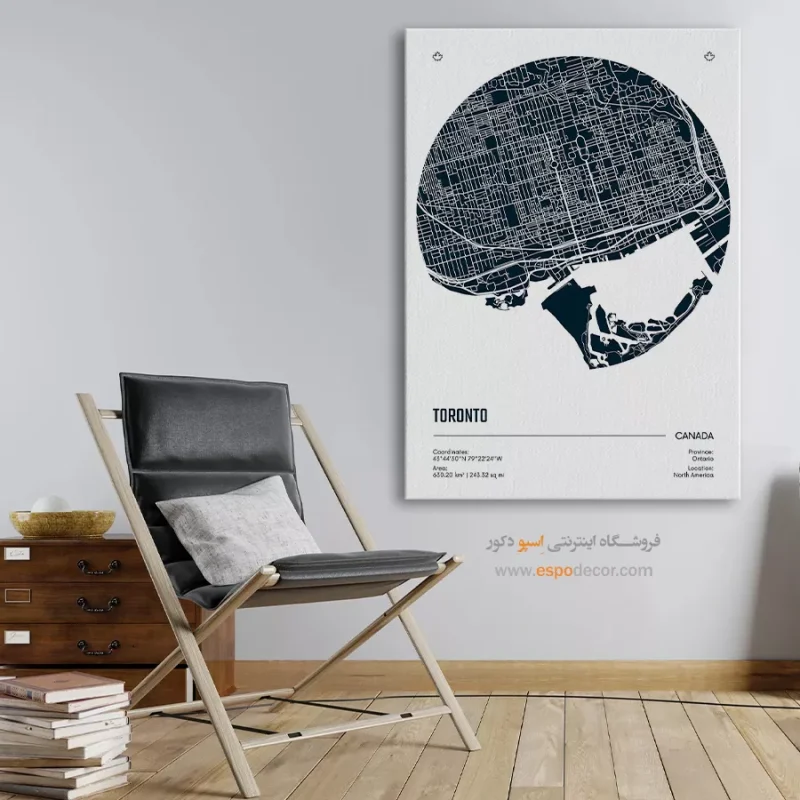 خرید تابلو نقشه تورنتو برای دفتر مهاجرتی