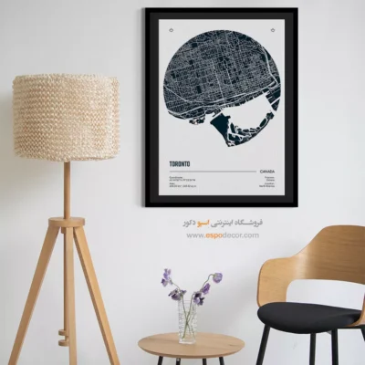 خرید تابلو نقشه تورنتو برای دفتر مهاجرتی - ‏toronto canada  – تابلو نقشه شهرهای جهان - اسپو دکور