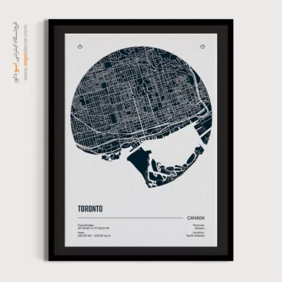 خرید تابلو نقشه تورنتو برای دفتر مهاجرتی - ‏toronto canada  – تابلو نقشه شهرهای جهان - اسپو دکور