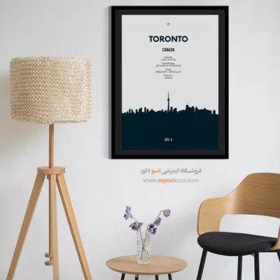 خرید تابلو نقشه تورنتو برای اتاق کار - ‏toronto america  – تابلو نقشه شهرهای جهان - اسپو دکور
