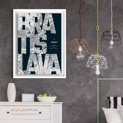 خرید تابلو نقشه برای عاشقان سفر - ‏bratislava  – تابلو نقشه شهرهای جهان - اسپو دکور