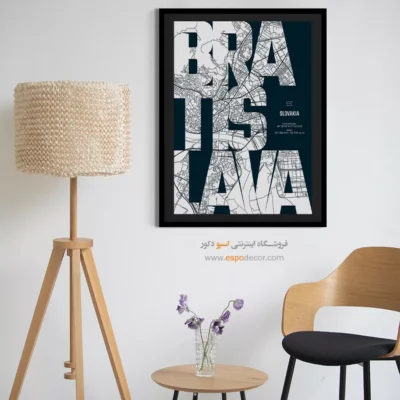 خرید تابلو نقشه برای عاشقان سفر - ‏bratislava  – تابلو نقشه شهرهای جهان - اسپو دکور