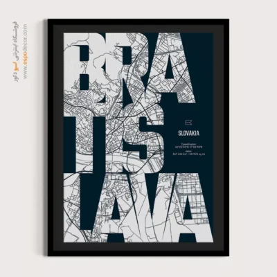 خرید تابلو نقشه برای عاشقان سفر - ‏bratislava  – تابلو نقشه شهرهای جهان - اسپو دکور