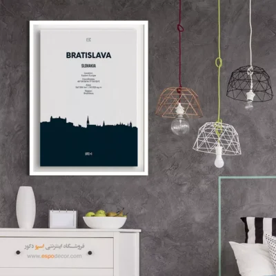 خرید تابلو نقشه برای دفتر گردشگری - ‏bratislava eastern europe  – تابلو نقشه شهرهای جهان - اسپو دکور