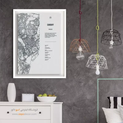 خرید تابلو نقشه برای هتل - ‏cardiff europe  – تابلو نقشه شهرهای جهان - اسپو دکور