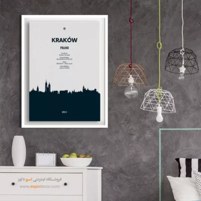 خرید تابلو نقشه شهرهای اروپا - ‏krakow eastern europe  – تابلو نقشه شهرهای جهان - اسپو دکور