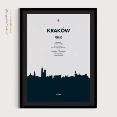 خرید تابلو نقشه شهرهای اروپا - ‏krakow eastern europe  – تابلو نقشه شهرهای جهان - اسپو دکور