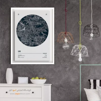 خرید تابلو نقشه شهرهای معروف - ‏lviv ukraine  – تابلو نقشه شهرهای جهان - اسپو دکور