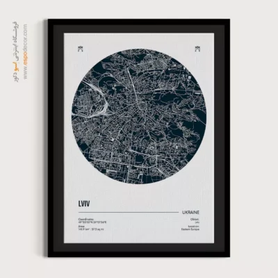 خرید تابلو نقشه شهرهای معروف - ‏lviv ukraine  – تابلو نقشه شهرهای جهان - اسپو دکور