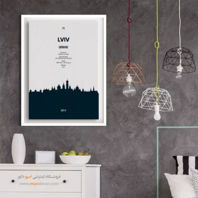 خرید تابلو نقشه فانتزی - ‏lviv eastern europe  – تابلو نقشه شهرهای جهان - اسپو دکور
