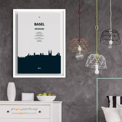 خرید تابلو نقشه شهرهای سوئیس - ‏basel western europe  – تابلو نقشه شهرهای جهان - اسپو دکور