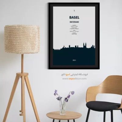 خرید تابلو نقشه شهرهای سوئیس - ‏basel western europe  – تابلو نقشه شهرهای جهان - اسپو دکور