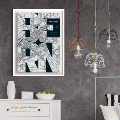 خرید تابلو نقشه کوچک - ‏bern  – تابلو نقشه شهرهای جهان - اسپو دکور