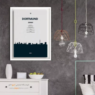 خرید تابلو نقشه ویژه آژانس‌های مسافرتی - ‏dortmund western europe  – تابلو نقشه شهرهای جهان - اسپو دکور