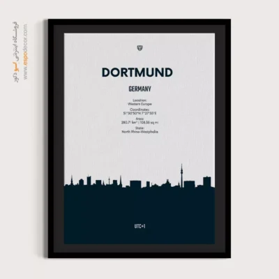 خرید تابلو نقشه ویژه آژانس‌های مسافرتی - ‏dortmund western europe  – تابلو نقشه شهرهای جهان - اسپو دکور