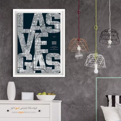 تابلو نقشه جهان برای دکوراسیون داخلی - ‏las vegas  – تابلو نقشه شهرهای جهان - اسپو دکور