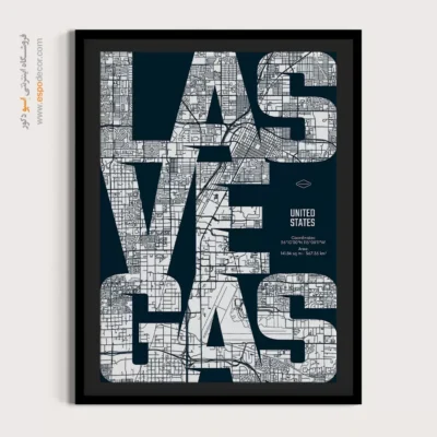 تابلو نقشه جهان برای دکوراسیون داخلی - ‏las vegas  – تابلو نقشه شهرهای جهان - اسپو دکور