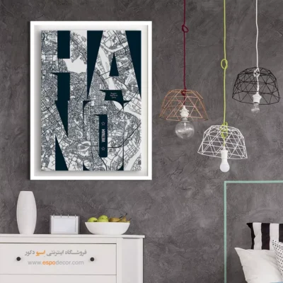 تابلو نقشه خاص برای رستوران - ‏hanoi  – تابلو نقشه شهرهای جهان - اسپو دکور