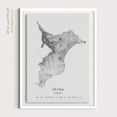 خرید تابلو نقشه ژاپن - چیبا – تابلو نقشه شهرهای جهان - اسپو دکور