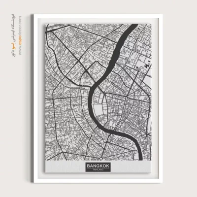 خرید تابلو نقشه مدرن بانکوک - بانکوک – تابلو نقشه شهرهای جهان - اسپو دکور