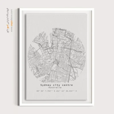 تابلو نقشه مینیمال استرالیا - استرالیا – تابلو نقشه شهرهای جهان - اسپو دکور