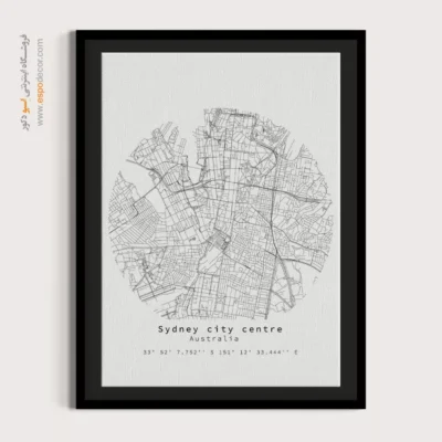 تابلو نقشه مینیمال استرالیا - استرالیا – تابلو نقشه شهرهای جهان - اسپو دکور