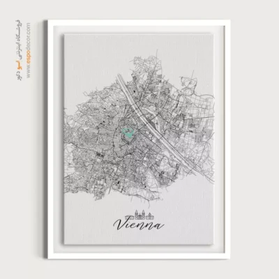 خرید تابلو نقشه مدرن وین - وین – تابلو نقشه شهرهای جهان - اسپو دکور