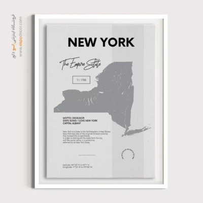 خرید تابلو هنری نقشه نیویورک - نیویورک – تابلو نقشه شهرهای جهان - اسپو دکور
