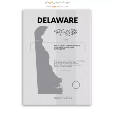 تابلو نقشه دیواری دلاور - دلاور – تابلو نقشه شهرهای جهان - اسپو دکور