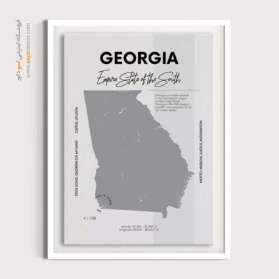 خرید تابلو هنری نقشه جورجیا - جورجیا – تابلو نقشه شهرهای جهان - اسپو دکور