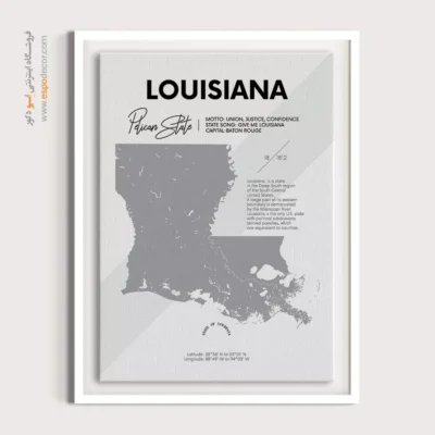 خرید تابلو نقشه لوییزیانا - لوییزیانا – تابلو نقشه شهرهای جهان - اسپو دکور