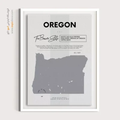 خرید تابلو نقشه مدرن اورگان - اورگان – تابلو نقشه شهرهای جهان - اسپو دکور