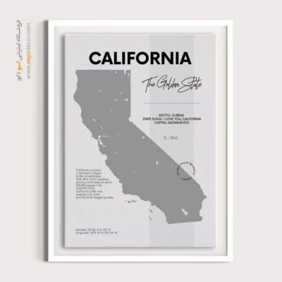 تابلو نقشه کالیفرنیا - کالیفرنیا – تابلو نقشه شهرهای جهان - اسپو دکور