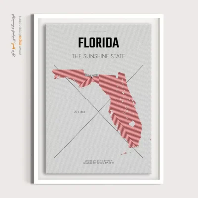 تابلو نقشه شهر فلوریدا - فلوریدا – تابلو نقشه شهرهای جهان - اسپو دکور