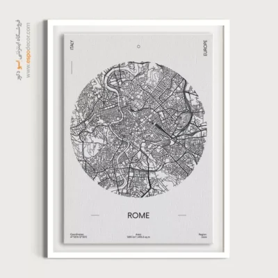 خرید تابلو نقشه دیواری رم - رم – تابلو نقشه شهرهای جهان - اسپو دکور