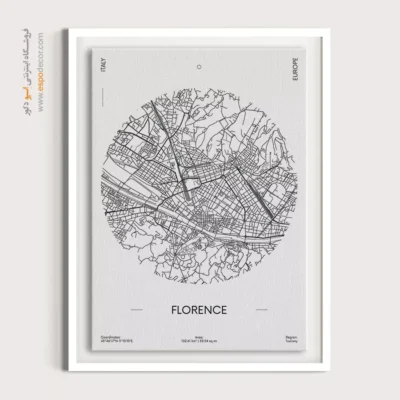 خرید تابلو نقشه مدرن فلورانس - فلورانس – تابلو نقشه شهرهای جهان - اسپو دکور