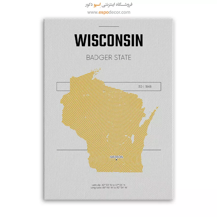 تابلو نقشه واشنگتون - واشنگتون – تابلو نقشه شهرهای جهان - اسپو دکور