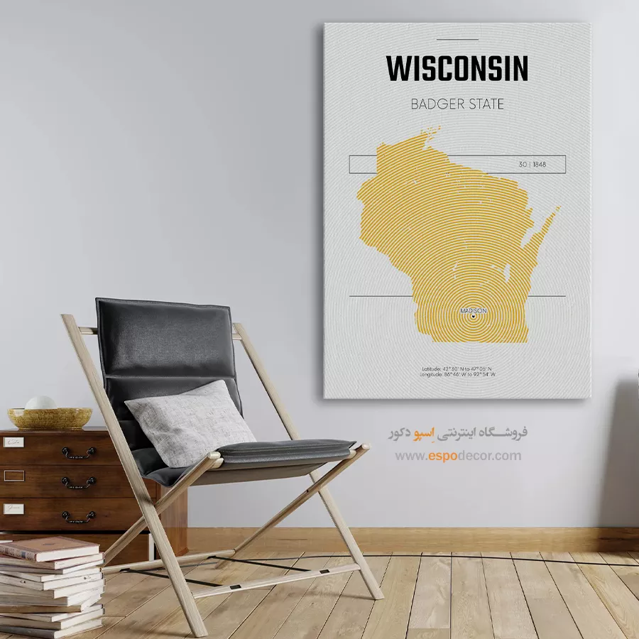 تابلو نقشه واشنگتون - واشنگتون – تابلو نقشه شهرهای جهان - اسپو دکور