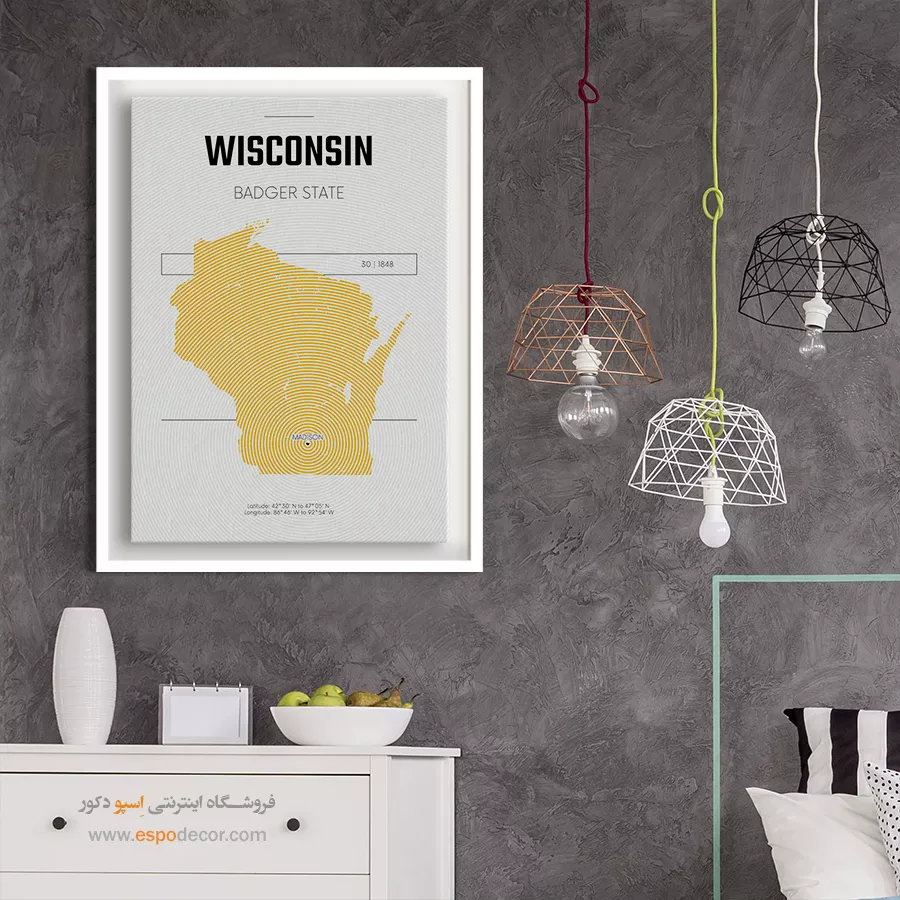 تابلو نقشه واشنگتون - واشنگتون – تابلو نقشه شهرهای جهان - اسپو دکور