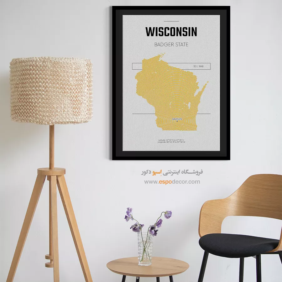 تابلو نقشه واشنگتون - واشنگتون – تابلو نقشه شهرهای جهان - اسپو دکور