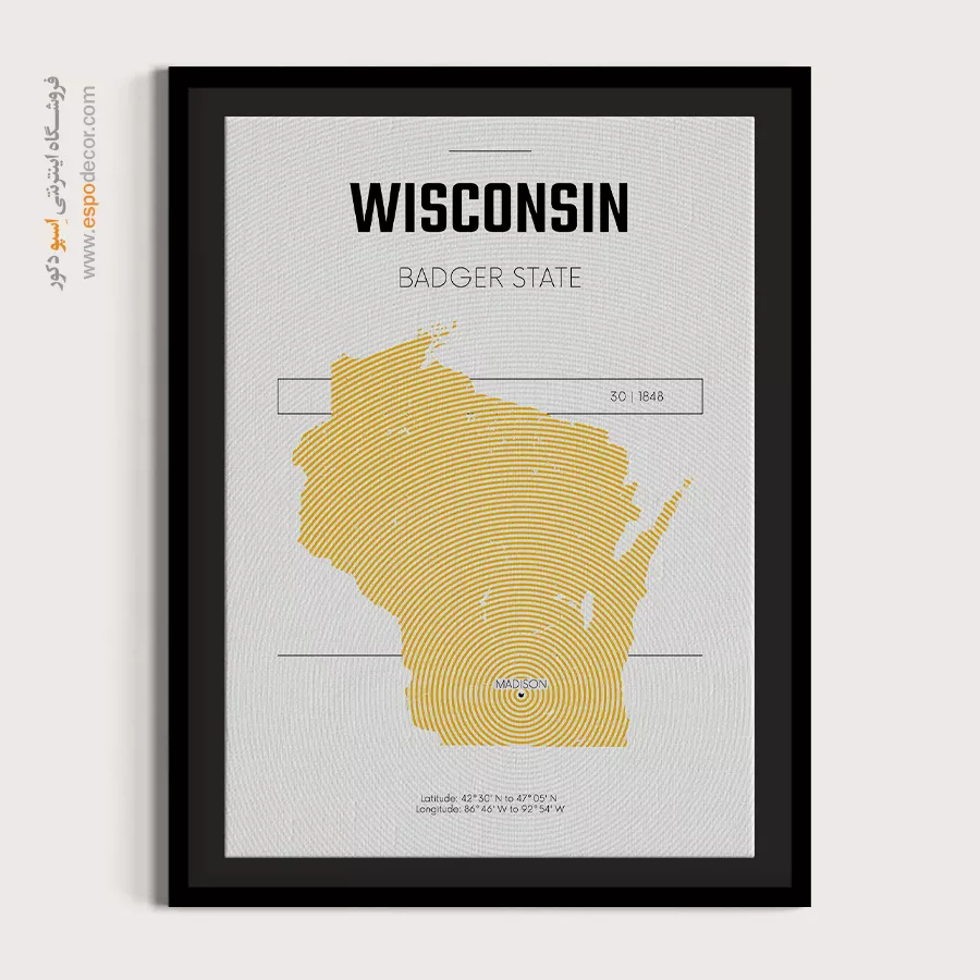 تابلو نقشه واشنگتون - واشنگتون – تابلو نقشه شهرهای جهان - اسپو دکور