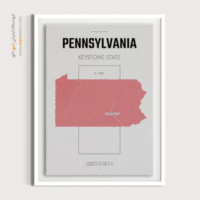 خرید تابلو نقشه پنسیلوانیا - پنسیلوانیا – تابلو نقشه شهرهای جهان - اسپو دکور