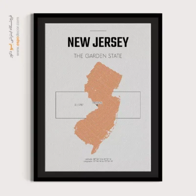 تابلو نقشه مدرن نیوجرسی - نیوجرسی – تابلو نقشه شهرهای جهان - اسپو دکور